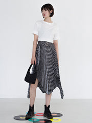 Irregular Letter Printed Simple Skirt