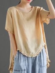 Original Irregularity Solid T-Shirts Tops