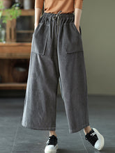 Vintage Corduroy High Waist Loose Wide-Leg Pants
