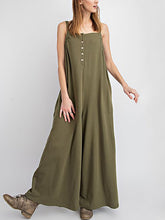 Urban Solid Color Spaghetti-Neck Loose Jumpsuits