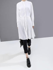 Loose A-Line Ruffled Split-Joint Short Shirt Dress