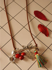 Fresh Bird Pendant Tasseled Necklace