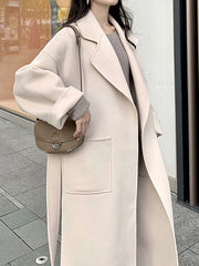 Retro Solid Color Long Outwear