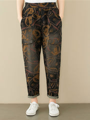 Loose Printed Western Harem Jeans
