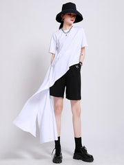 Simple Irregularity Solid T-Shirts Tops