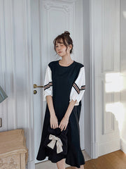 Round Neck Split-Joint Simple Maxi Dress