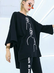 Printed Loose Round-Neck T-Shirt