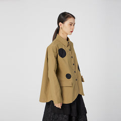 Retro Loose Polk-Dot Cotton Outwear