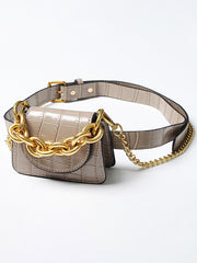 Women Personality Chain Belt All Match Waist Bag