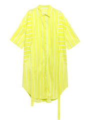 Thin Loose Lace-Up Waist Striped Dress