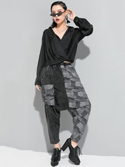 Stylish Splicing Loose Casual Harem Pants