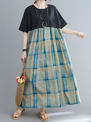 Color Stitching Striped Loose Slim Dress