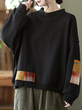 Splicing Collision Color Round Neck Sweatshirt