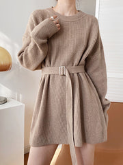 Women Pullover Round Neck Casual Dress