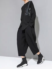 Simple And Thin Wide-Leg Cropped Trousers