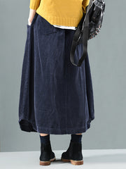 Ancient Coffee Clothing Vintage Spliced Flower Bud Skirt