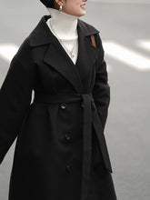 Women Lapel Solid Color Casual Coat