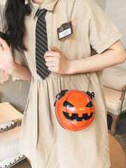 Exaggerated Pumpkin Demon Acrylic Chain Crossbody Bag