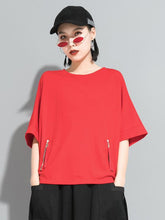 Casual Zipper Half-Sleeve T-Shirts