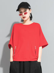 Casual Zipper Half-Sleeve T-Shirts