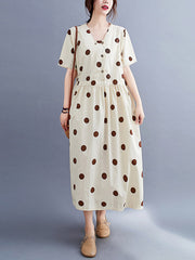 Original Polka-Dot V-Neck Dress