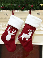 Christmas Elk Embroidery Stocking Gift Decorations