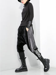 Women Elastic Waist Stitching Casual Pants