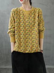 Retro Floral Loose Sweatshirt