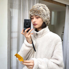 Vintage Leopard Print Plush Hat