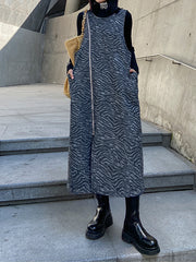 Zipper Round-Neck Vest Dress