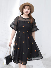 Loose Chubby Girl Chiffon Dress