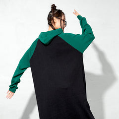 Urban Loose Color-Block Knitted Midi Dress