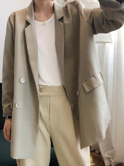 Loose Solid Color Casual Blazer Outwear