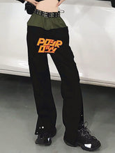 Splicing Letter Print Big Pocket Casual Pants