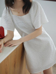 Original Solid Bishop Sleeve Dress