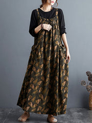 Retro Print Full Tank Top Dress