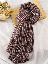 Pleated All-Match Shawl Striped Plaid Scarf