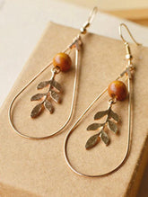 Vintage Leaf Pattern Alloy Earrings Accessories