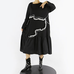 Simple Casual Flounces Solid Color Dress