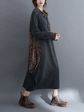 Stitching Mid-Length High-Neck Bottoming Dress