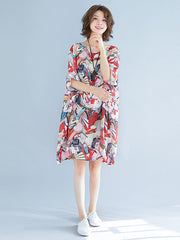 Original Chiffon Round-Neck Dress