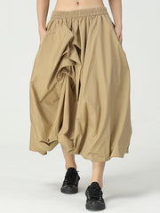 Solid Color Irregular Flower Bud Skirt