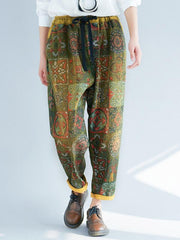 Casual Printed Straight Leg Pants