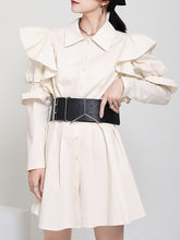 Women Ruffled Long Sleeve Dress