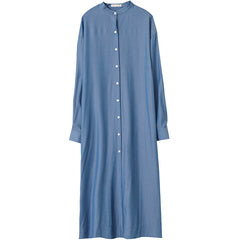 Waist Slimming Split Solid Color Dress