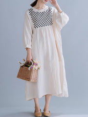 Loose Splicing Embroidered Dress