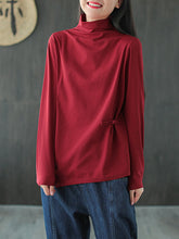 Women Retro Casual High Neck Bottoming Shirt