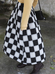 Checkered Casual All-Match A-Line Skirt
