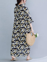 Casual Floral Graceful Half-Sleeve Dress