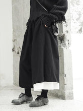 Simple Loose Black Split-joint Wide Leg Pants